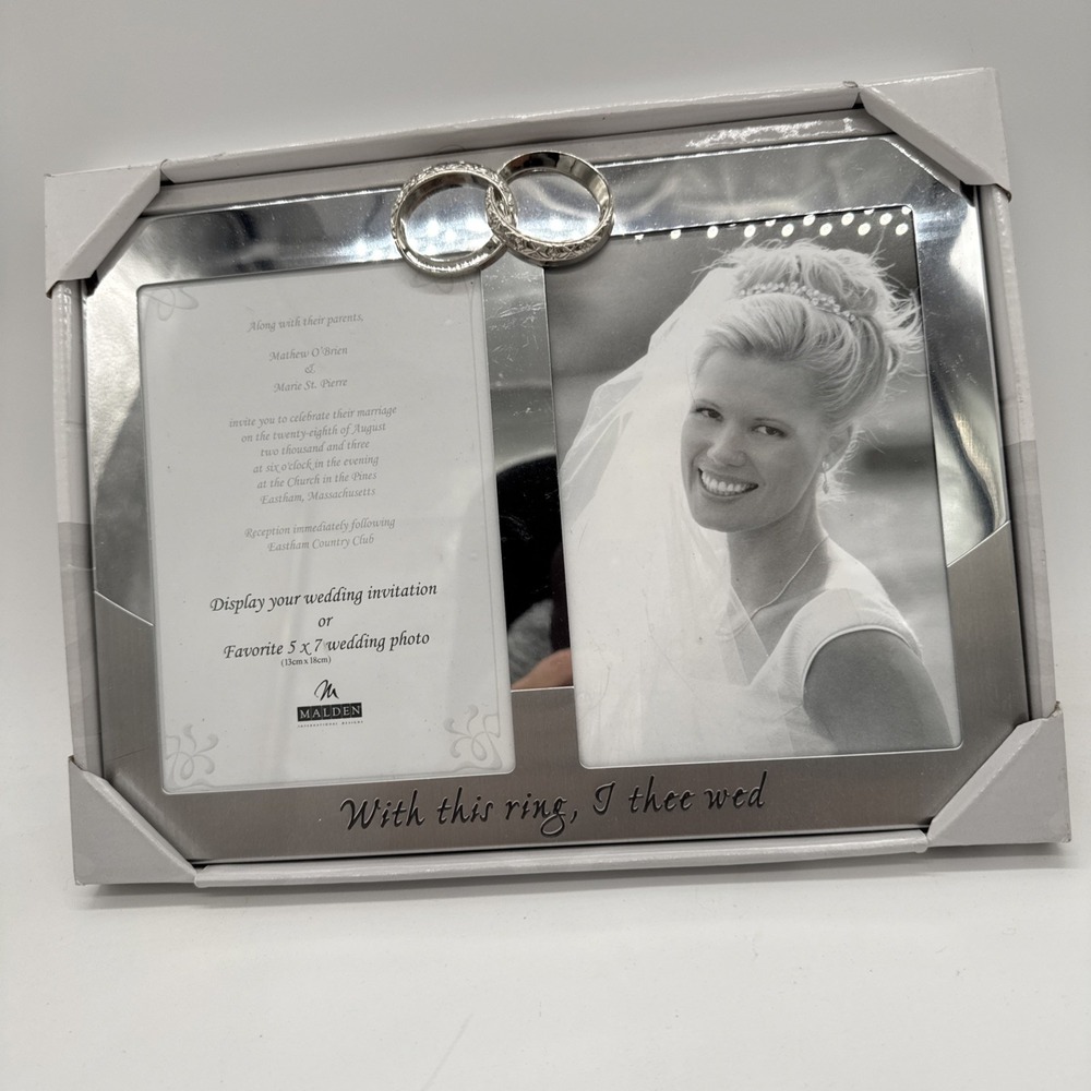 Malden Wedding Picture Frame Mr &‎ Mrs 5x7 Photo 11 1/4" X 8 1/4" New